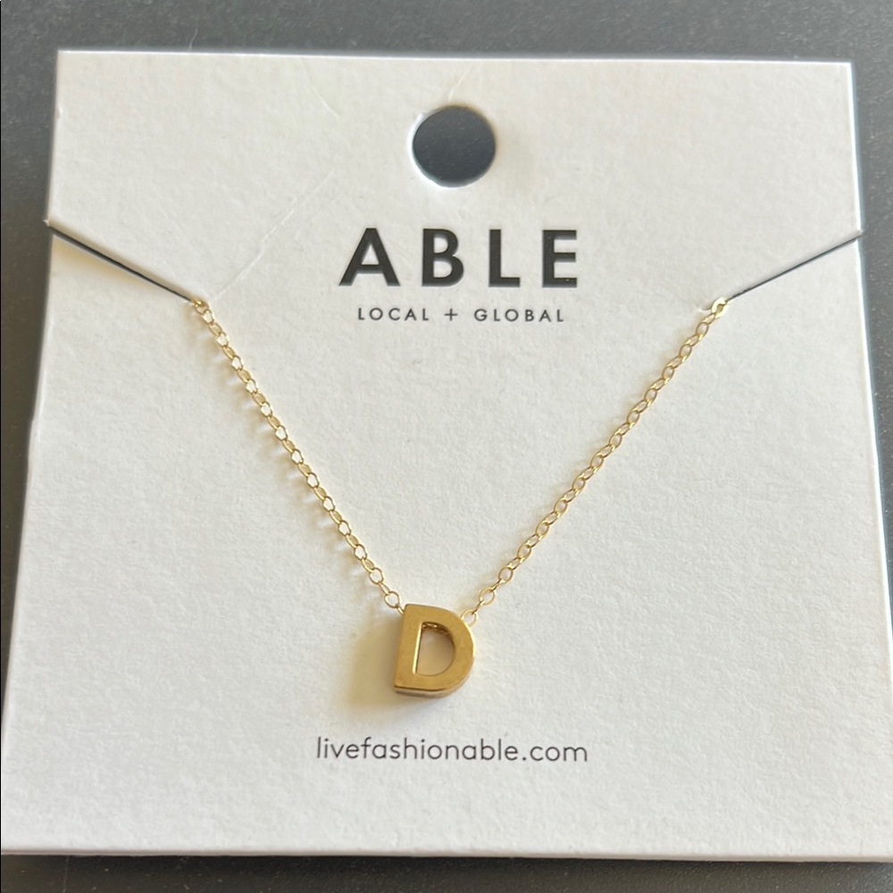 ABLE Gold Initial Necklace
